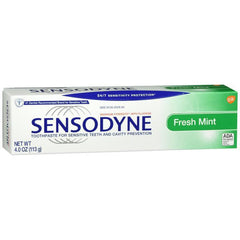 Sensodyne Fresh Mint Sensitive Toothpaste, Cavity Prevention and Sensitive Teeth Treatment -4 Oz