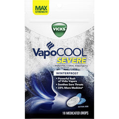Vicks VapoCOOL SEVERE Medicated Drop, Winterfrost, 18 Drops*