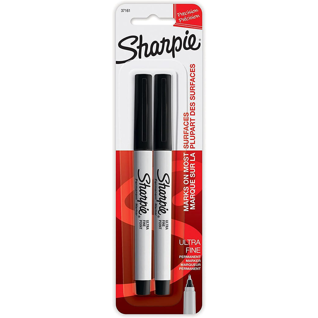 Sharpie Ultra Fine Point Permanent Markers, Black Ink, 2 Count