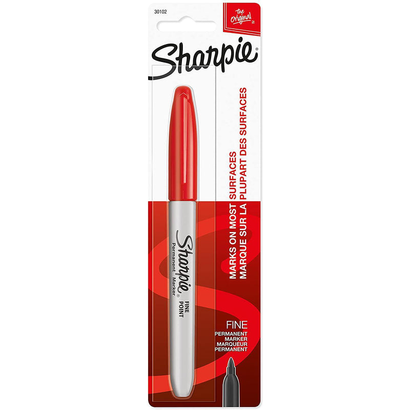Sharpie Permanent Marker, Fine Point Ink, Red, 1 Count