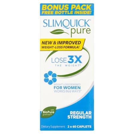 Slimquick Pure Regular Strength Caplets, 60 count, 2 pack