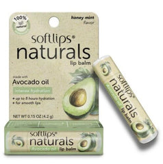 Softlips Naturals Lip Balm with Avocado Oil, Intense Hydration, Honey Mint Flavor - 0.15 oz -