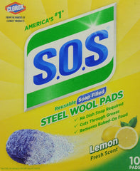 S.O.S. Steel Wool Soap Pads, Lemon Fresh, 10 Count