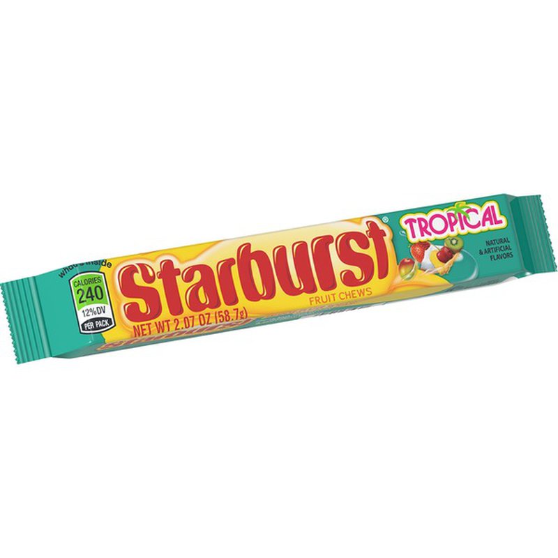 Starburst Fruit Chews, Tropical, 2.07 Oz., 1 Package