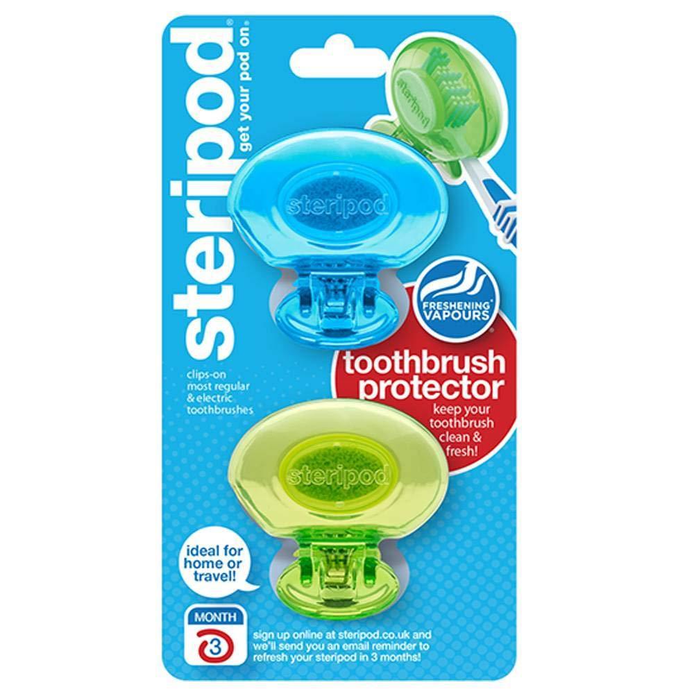 Steripod Clip-On Toothbrush Protector, 2 Count | Silver Rod Pharmacy