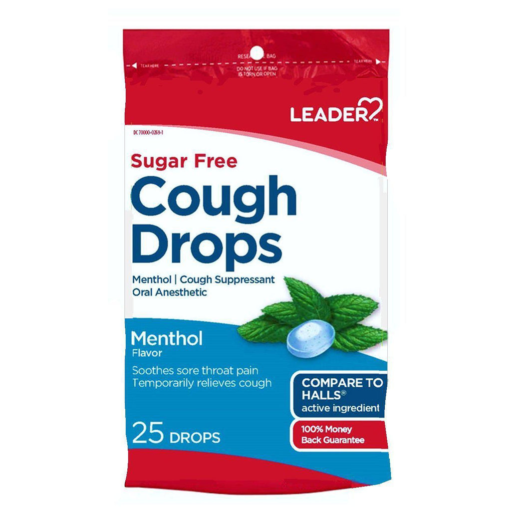 Leader Sugar Free, Menthol Cough Drops (25 Drops)