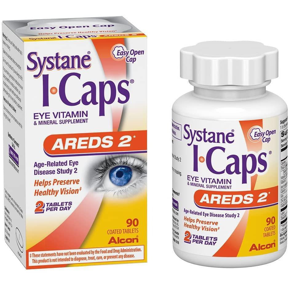 Systane ICaps Eye Vitamin & Mineral Supplement, AREDS 2 Formula, 90 Coated Tablets