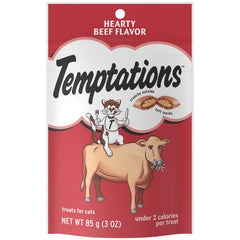 Temptations Treats for Cats, Hearty Beef, 85 g (3 Oz.), 1 Bag