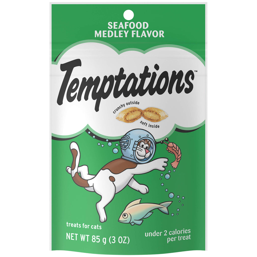 Temptations Treats for Cats, Seafood Medley, 85g (3 Oz), 1 Bag