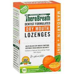 TheraBreath Dry Mouth Zinc Lozenges, Mandarin Mint Flavor, 100 Lozenges