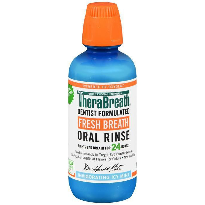 TheraBreath Fresh Breath Oral Rinse - Icy Mint Flavor, 16 Oz
