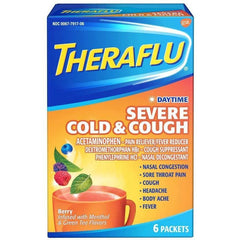 Theraflu Daytime Severe Cold & Cough Packets Berry Infused, 6 Packets