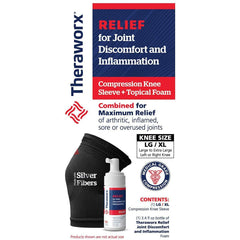 Theraworx Relief Joint Discomfort & Inflammation Foam, 3.4oz + Compression Knee Sleeve (Large/XL)