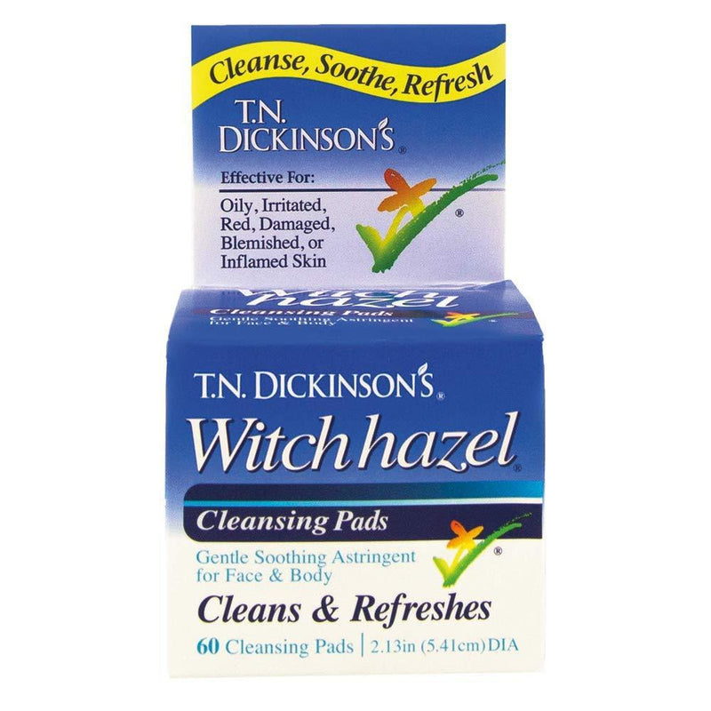 T.N. Dickinson's Witch Hazel Pads, Hazelets, 60 cleansing pads
