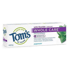 Tom's of Maine Whole Care Fluoride, Peppermint - 4 Oz