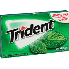 Trident Gum, Spearmint, 14 Sticks, 1 Pack