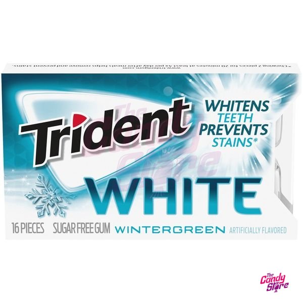 Trident White Sugar Free Gum, Wintergreen, 16 Pieces, 1 Pack