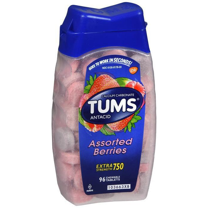 TUMS Extra Strength 750, Assorted Berries - 96 count