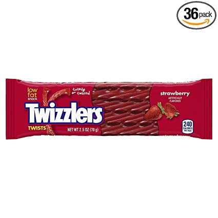Twizzlers Twists Candy, Strawberry, 2.5 Oz., 1 Package