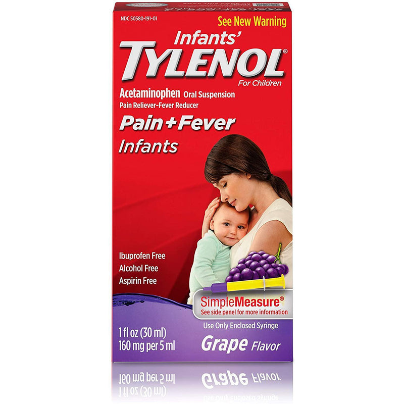 Infants' Tylenol Acetaminophen Liquid Medicine, Grape, 1 fl. oz*