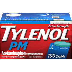 Tylenol PM Extra Strength Pain Reliever & Sleep Aid Caplets, 500mg Acetaminophen, 100 Count