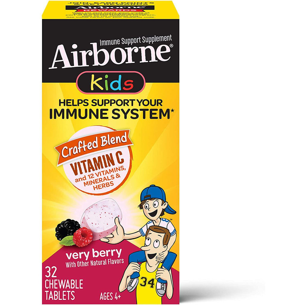 Airborne Kids Very Berry Chewable Tablets (32 count in a box)