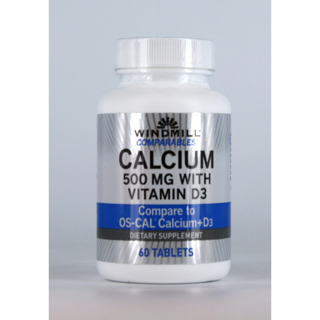 Windmill Calcium 500mg with Vitamin D3 - 60 Tablets