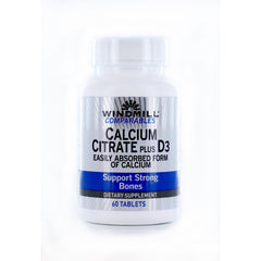 Windmill Calcium Citrate plus D3 - 60 Tablets