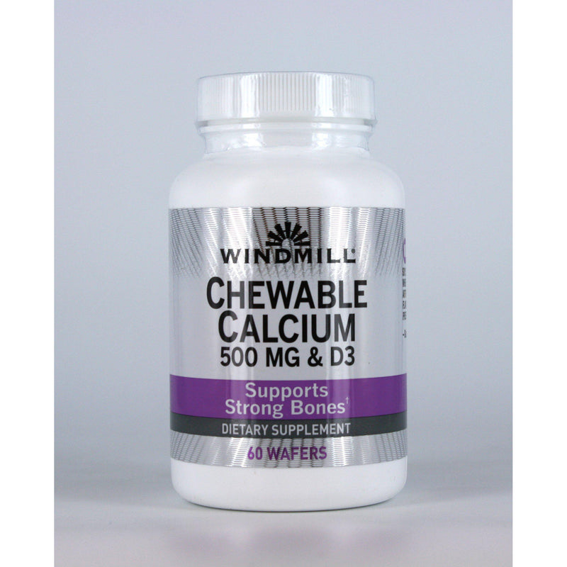 Windmill Chewable Calcium 500 mg & Vitamin D3 - 60 Chewable Wafers
