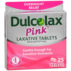 Dulcolax Pink Overnight Relief Stimulant Laxative, Bisacodyl, 5 mg - 25 count