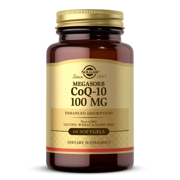 Solgar Megasorb CoQ-10 100 mg, 60 Softgels - Supports Heart Function & Healthy Aging - Coenzyme Q10 Supplement - Enhanced Absorption - Non-GMO, Gluten Free, Dairy Free - 60 Servings