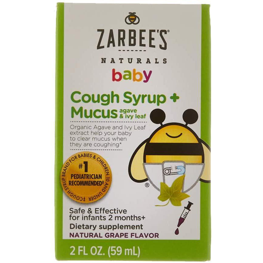 Zarbee's Naturals Baby Cough Syrup + Mucus, Natural Grape Flavor, 2 Ounces