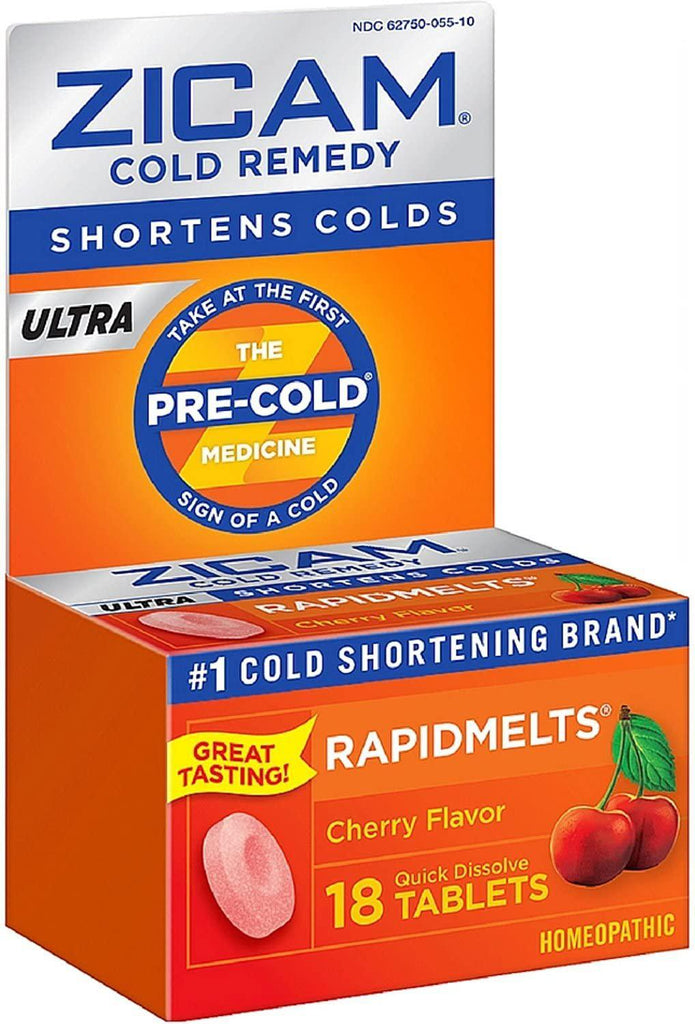 ZICAM Cold Remedy RapidMelts Cherry Tablets, 18 Count