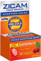 ZICAM Cold Remedy RapidMelts Cherry Tablets, 18 Count