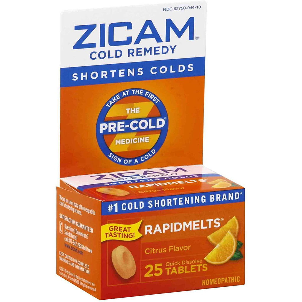 Zicam Cold Remedy Citrus RapidMelts, 25 Quick Dissolve Tablets in one Box