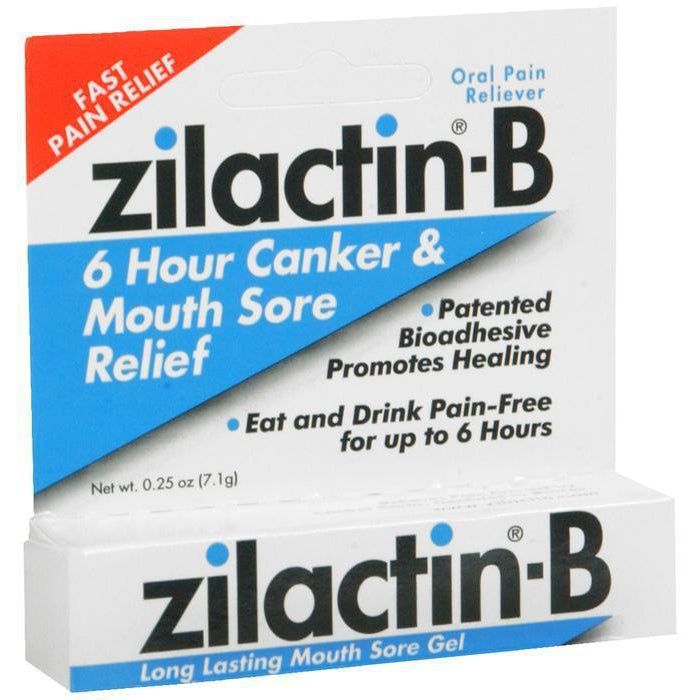 Zilactin-B Oral Pain Reliever, Long Lasting Mouth Sore Gel - 0.25 oz