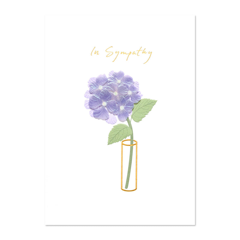 In Sympathy purple hydrangea 3d paper greeting card for loss or condolences Papyrus